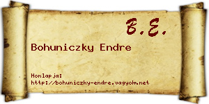 Bohuniczky Endre névjegykártya