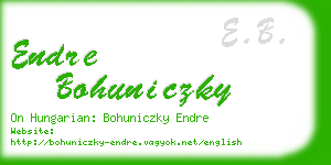 endre bohuniczky business card